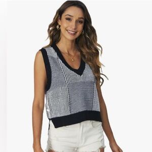 Women's Sleeveless V Neck Sweater Vest Trendy Pullover Knitwear Tank Tops
